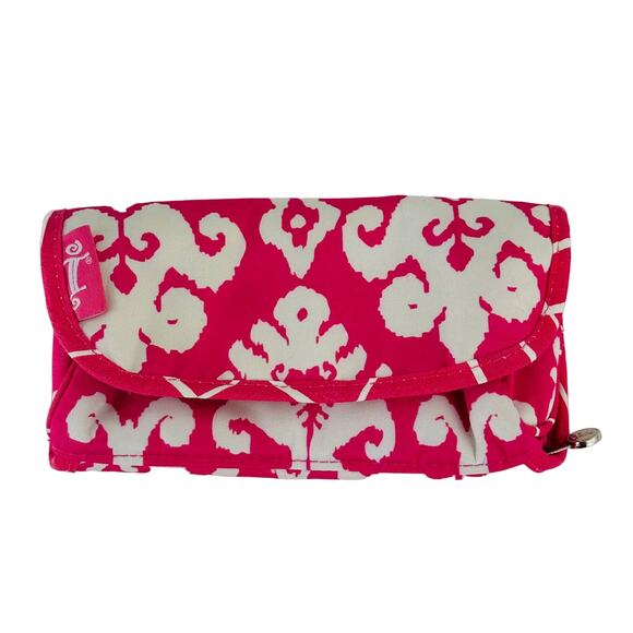 Initials Inc Jewelry Roll Up Travel Pouch Pink Mystic Pattern - Picture 1 of 7